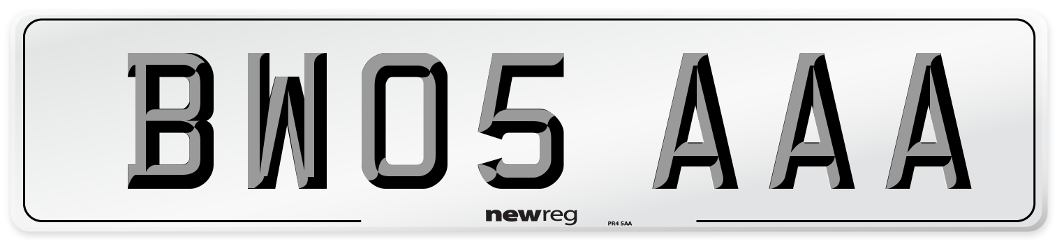 BW05 AAA Number Plate from New Reg